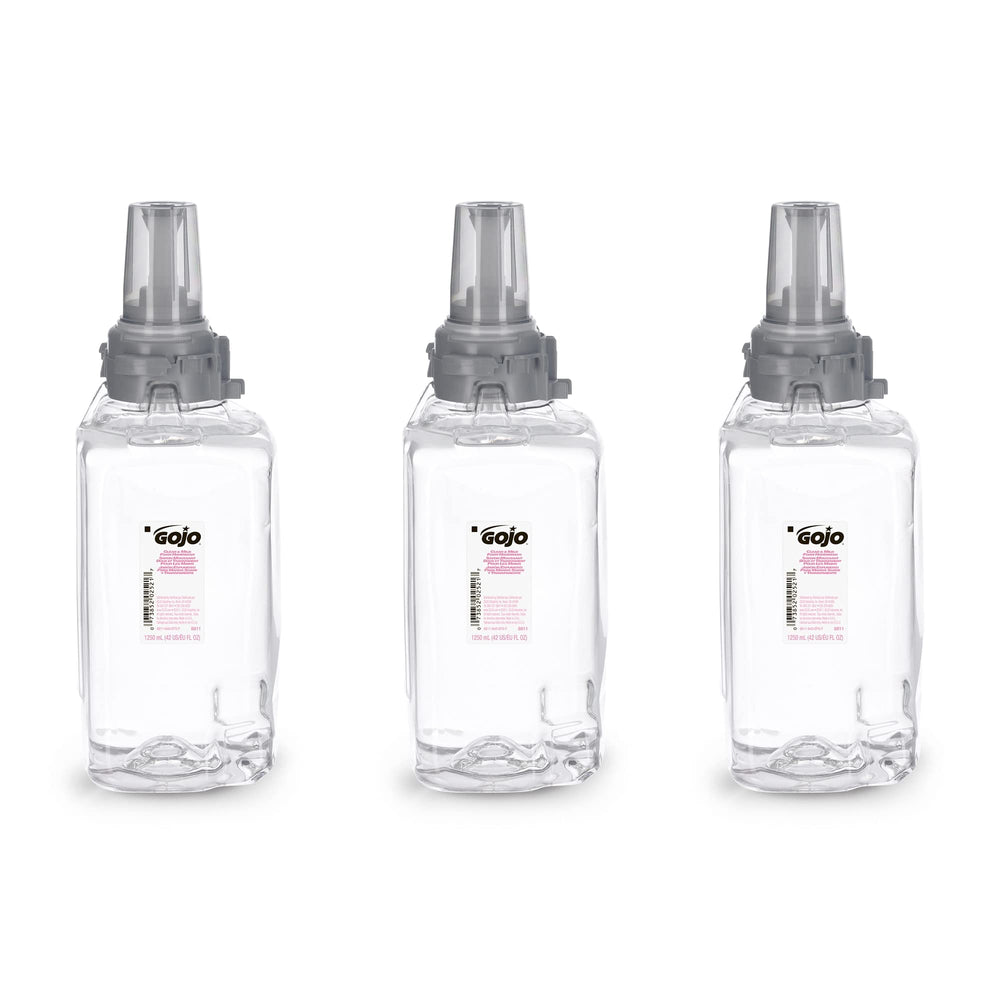 GOJO ADX-12 refill bottle showing fragrance-free formula suitable for sensitive skin
