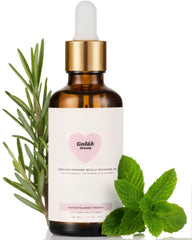 Golab Beauty rosemary scalp treatment bottle showing a refreshing botanical formula for nourished hair.