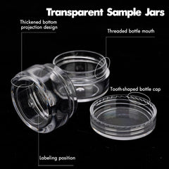 GOLACKY 50-count clear jars with labels for organized travel storage