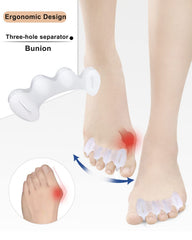 Golbylicc toe straighteners worn on foot to reduce rubbing
