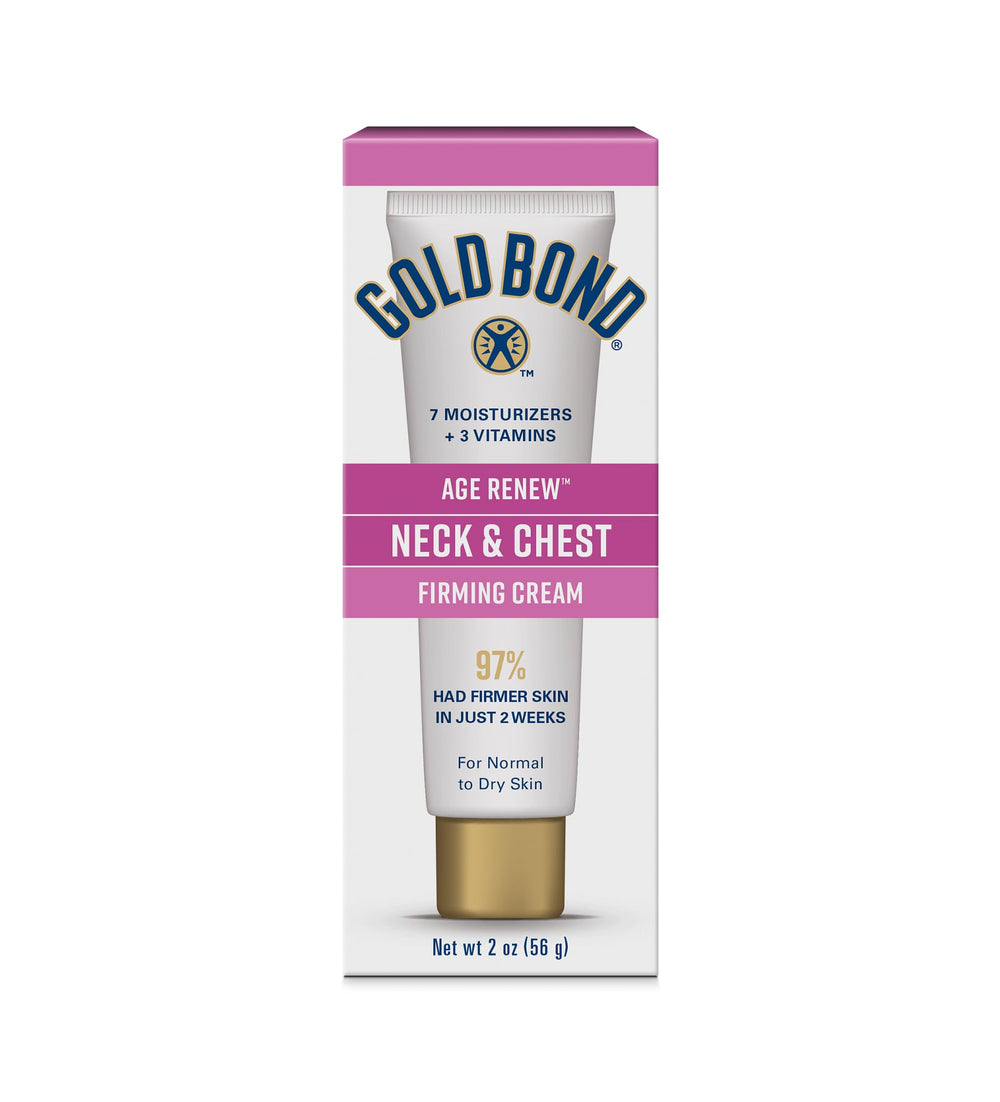 Gold Bond Age Renew crema cuello-pecho en tubo, hidratación suave de 2 oz