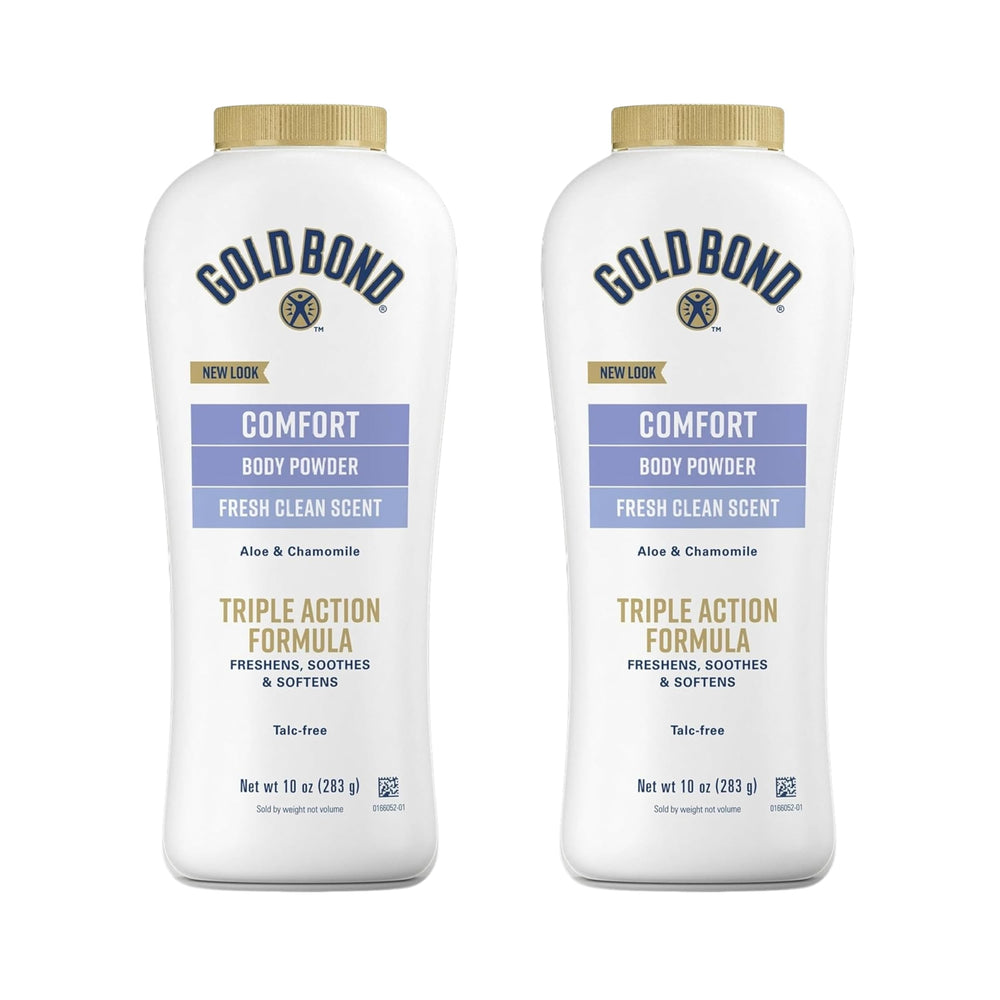Gold Bond Comfort Body Powder bottle front view for daily freshness.