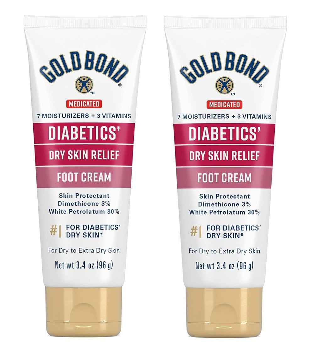 Gold Bond Diabetics' Foot Cream pack-2 front view for daily dry skin relief