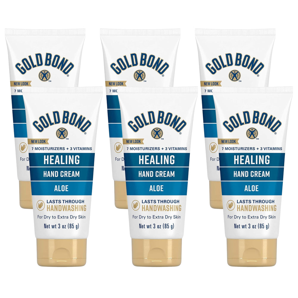 Gold Bond Healing Hand Cream 3 oz bottle with Aloe hydrates hands.