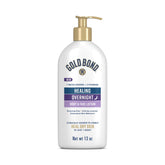 Gold Bond Healing Overnight Lotion bottle with lavender scent for night-time hydration
