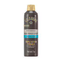 Gold Bond Hombres Essentials Recharge, polvo corporal en spray, sensación fresca y seca.