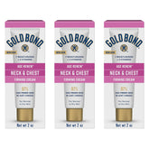 Gold Bond Neck and Chest Firming Cream tubes close-up for at-home use and travel.