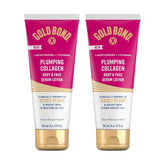 Gold Bond Plumping Serum Lotion bottle close up showing lightweight hydration