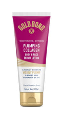 Gold Bond loción-serum con colágeno en botella para hidratación visible.