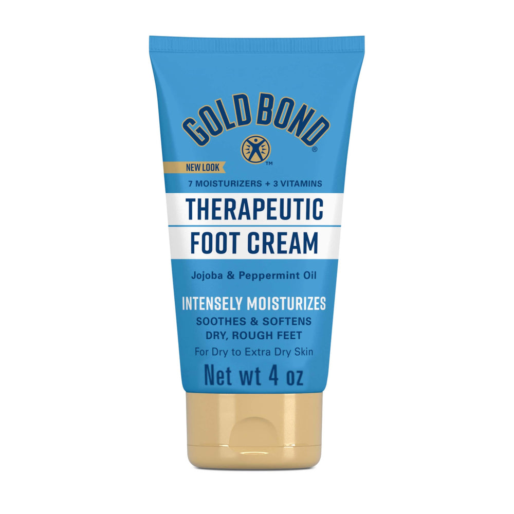 Gold Bond Therapeutic Foot Cream bottle for easy, cooling application.