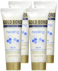 Gold Bond Ultimate Healing Lotion Aloe 1oz front label showcases rich moisture for dry skin.