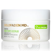 GOLDFADEN MD Doctors Scrub bottle closeup for brighter skin