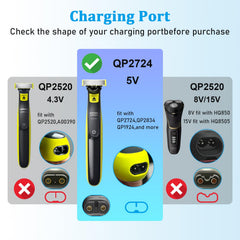 GOLDFOX QP2834 charger cable in use for Philips shaver charging