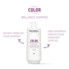 Goldwell Dualsenses Color Brilliance Shampoo 1L creamy-lather, smooths and protects color.