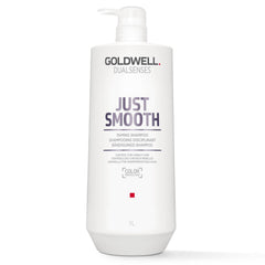 Goldwell Dualsenses Just Smooth bottle front highlights frizz control for unruly hair.