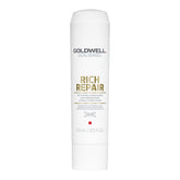 Acondicionador Goldwell DualSenses Rich Repair, botella, nutrición intensiva para cabello dañado.