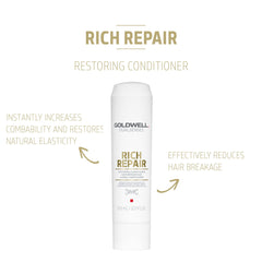 Detalle del envase de Goldwell DualSenses Rich Repair con crema reparadora.