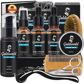 GoldWorld beard oil bottle for softer beard and healthier skin.