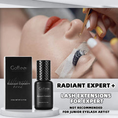 GOLLEEPRO waterproof adhesive shown for reliable lash extensions in closeup.