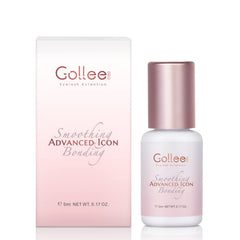 GOLLEEPRO glue bottle, clear pink, designed for precision lash extensions and strong adhesion.