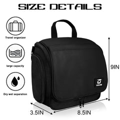 Goloni large makeup bag travel organizer keeps cosmetics neatly packed.