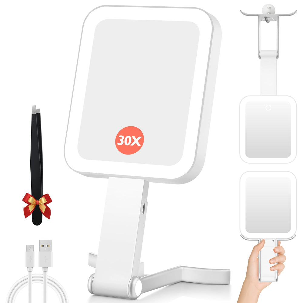 GOMIPURU travel mirror with 30x and 1x views for precise makeup.