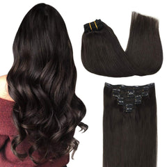 GOO GOO real human hair clip-ins for a seamless blend and natural look.