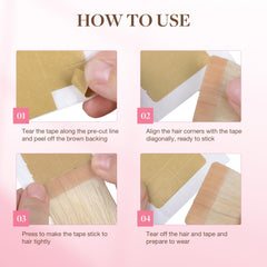 GOO GOO hair extension tape low-heat activation for secure adhesion.