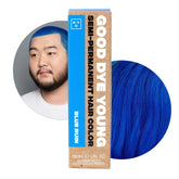 Good Dye Young Blue Ruin bottle pour showing vibrant semi-permanent color application