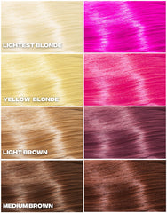 Good Dye Young pink color on hair shows vivid deposit and even tone.