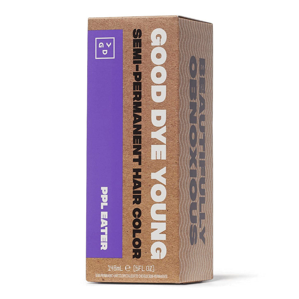 Good Dye Young purple color bottle showing vibrant, conditioning semi-permanent shade