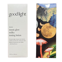 Close-up texture of Good Light Moon Glow Milky Toner reveals a creamy, cooling formula