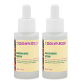 Good Molecules Niacinamide Serum Pack 2, dos botellas de 30 ml, ayuda a refinar poros.