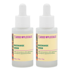 Good Molecules Niacinamide Serum Pack 2, dos botellas de 30 ml, ayuda a refinar poros.