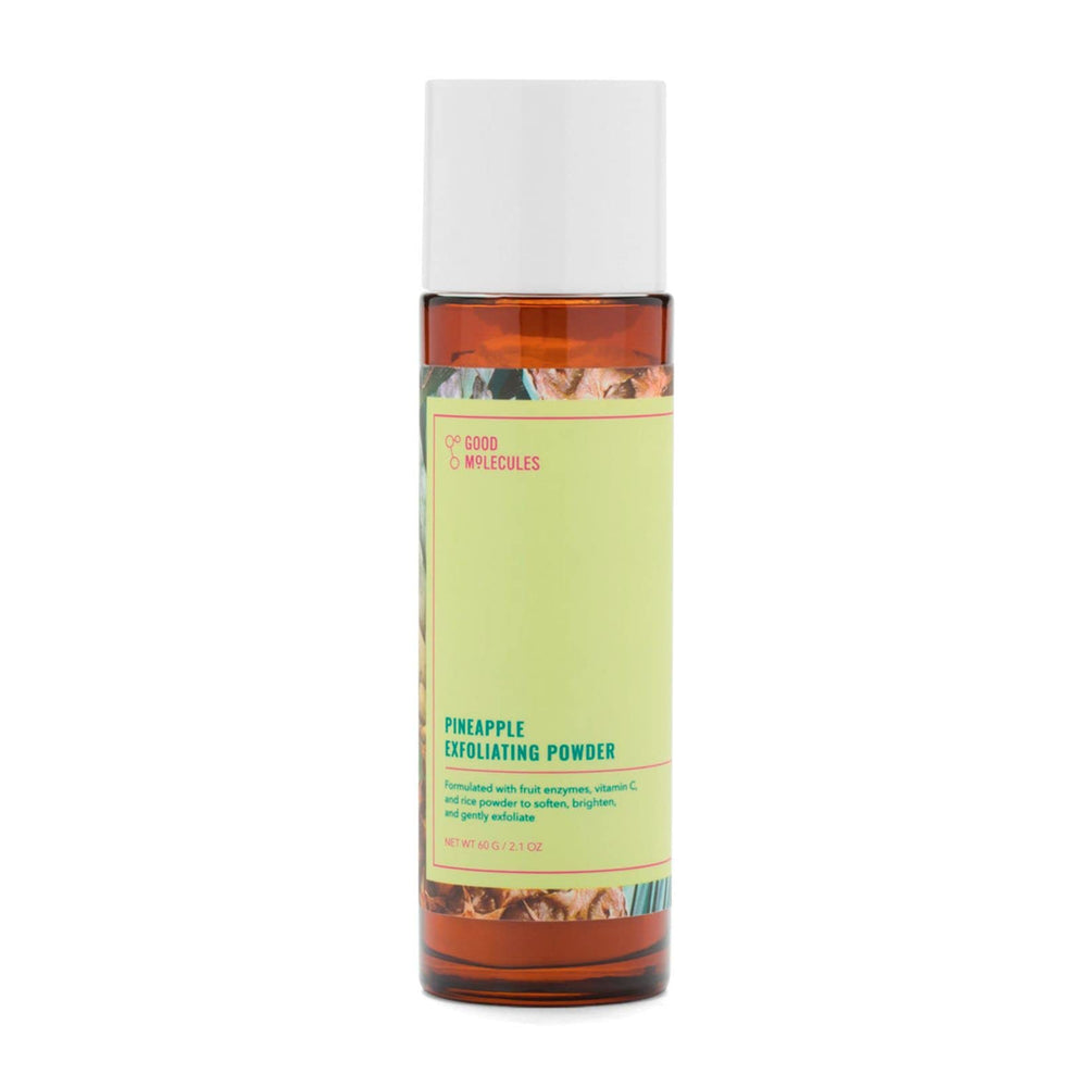 Good Molecules Pineapple Exfoliating Powder en empaque minimalista para exfoliación suave.