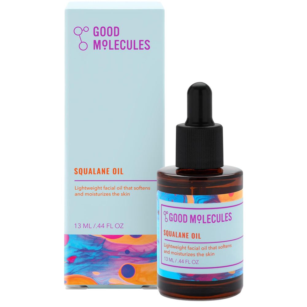 Aceite de escualano Good Molecules en botella, hidratación ligera para la piel.