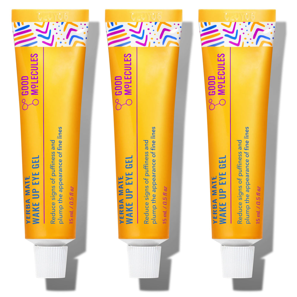 Good Molecules Yerba Mate Wake Up Eye Gel Pack 3 empaque: gel ligero para uso diario.