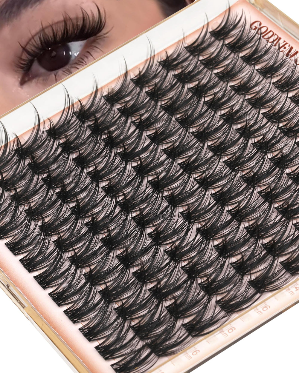 Goddvenus wispy lash clusters 12mm for natural, feather-light daily wear.