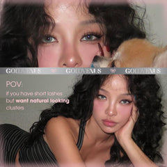 Goddvenus wispy lash clusters in 12mm for subtle volume.