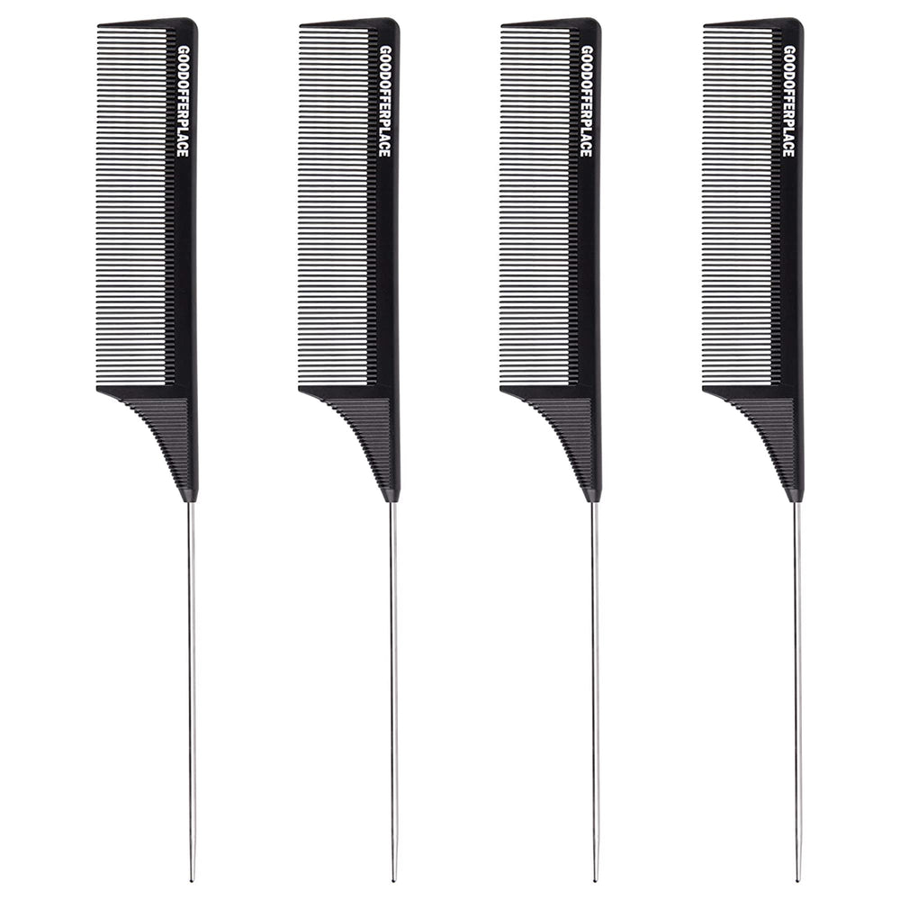 Goodofferplace rat tail comb set for precise parting and braiding
