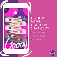 GOODY metal contour clip snap-close design provides secure hold all day.