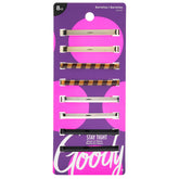 Goody patterned hair barrettes 8-count in assorted colors for secure all-day styling