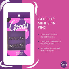 Goody Mini Spin Pins three-step style for professional-looking updos.