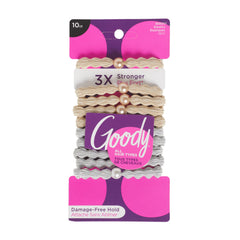 Goody Ouchless Forever elastic pack with 10-count for damage-free daily styling.