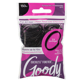 GOODY Ouchless Forever Polybands 150-count black pack for sturdy hold