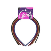 Goody Ouchless shoestring headbands in assorted colors for gentle all-day hold