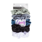 Goody Ouchless Scrunchies in cool tones with gentle, damage-free grip.