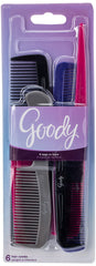 Goody six-comb family set in vibrant colors for detangling and styling