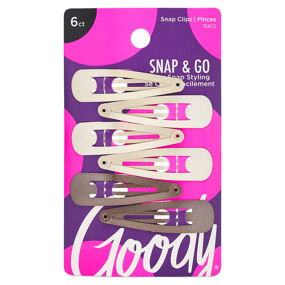 GOODY Snap & Go contour clip blonde six-pack for secure, discreet styling.