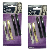 Goody women's classic metal domed barrettes side view provide secure, stylish grip